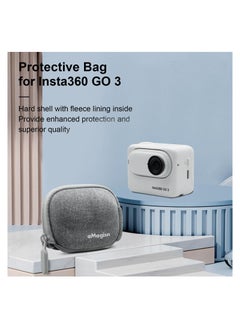 Y&D Small Carrying Case for Insta360 GO 3, Camera Accessories Kit Hard Protective Bag, Travel Bag Half Open Zipper Connectable to Selfie Stick Tripod, 3 Action  - Image 2