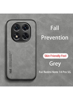 Generic Case for Xiaomi Redmi Note 14 Pro 5G/ Xiaomi POCO X7 5G, Shockproof Case, Anti-Fall Drop Protection, PU+TPU+PC High Quality Materials, Cover Bumper Built-in Metal Plate for Xiaomi Redmi Note 14 Pro 5G/ Xiaomi POCO X7 5G (Grey)  - Image 1