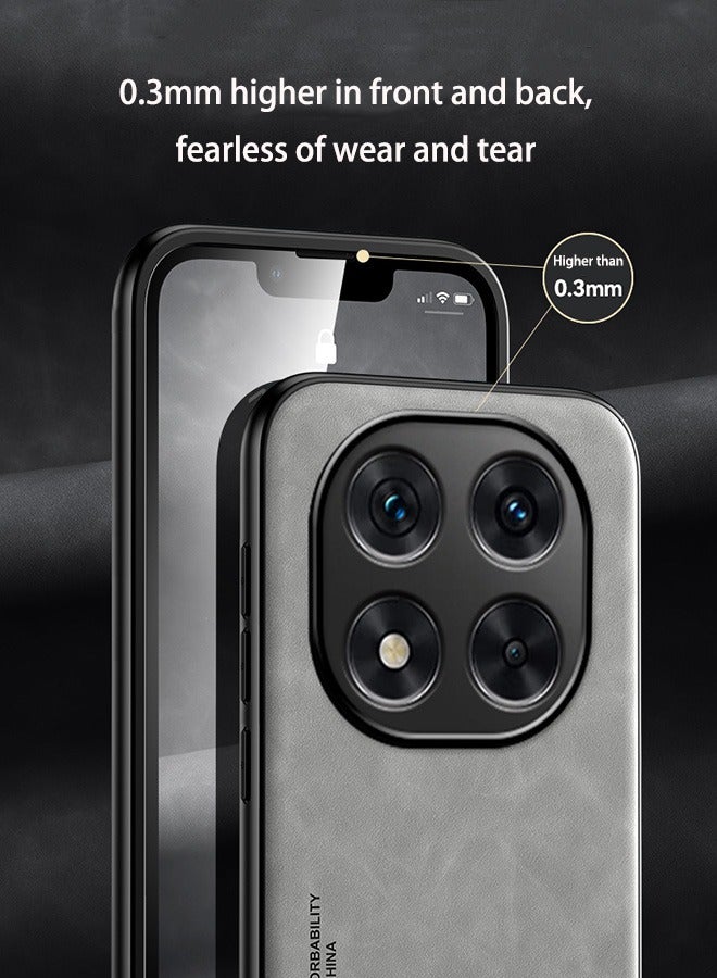 Case for Xiaomi Redmi Note 14 Pro 5G/ Xiaomi POCO X7 5G, Shockproof Case, Anti-Fall Drop Protection, PU+TPU+PC High Quality Materials, Cover Bumper Built-in Metal Plate for Xiaomi Redmi Note 14 Pro 5G/ Xiaomi POCO X7 5G (Grey) - Image 4