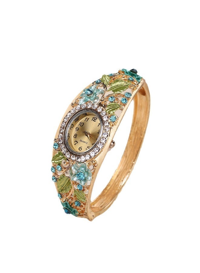 sloggi Retro court-style elegant floral-patterned fashionable multi-purpose women's wristwatch - Image 1