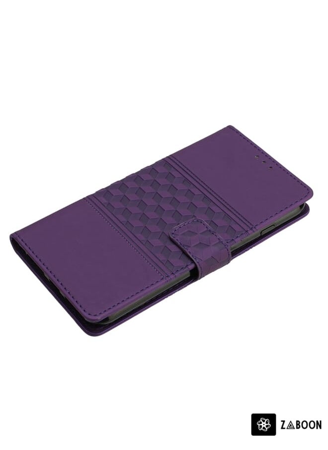 Green Tiger - For Huawei P40 Lite Diamond Embossed Skin Feel Leather Phone Case with Lanyard(Purple) - Image 1