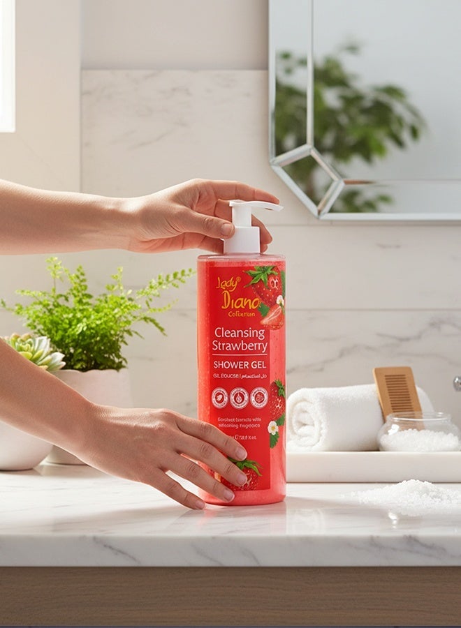 Lady Diana Strawberry Shower Gel 1000ml – Refreshing Foaming Body Wash for Men & Women | Sweet Strawberry Extract Formula for Deep Clean, Soft Skin & Long-Lasting Freshness - Image 5