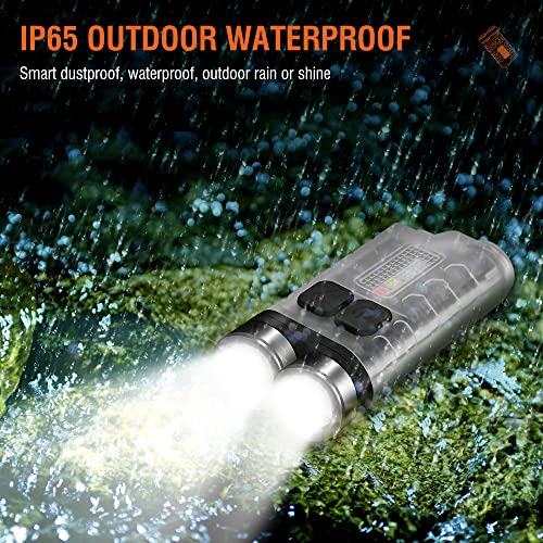 BORUIT V3 Small Powerful EDC Flashlight with Red UV Blue Light -Super Brigh Rechargeable Mini Pocket LED Keychain Flash Light - 10 Mode, USB-C, IP65 Waterproof, Magnet - Image 5