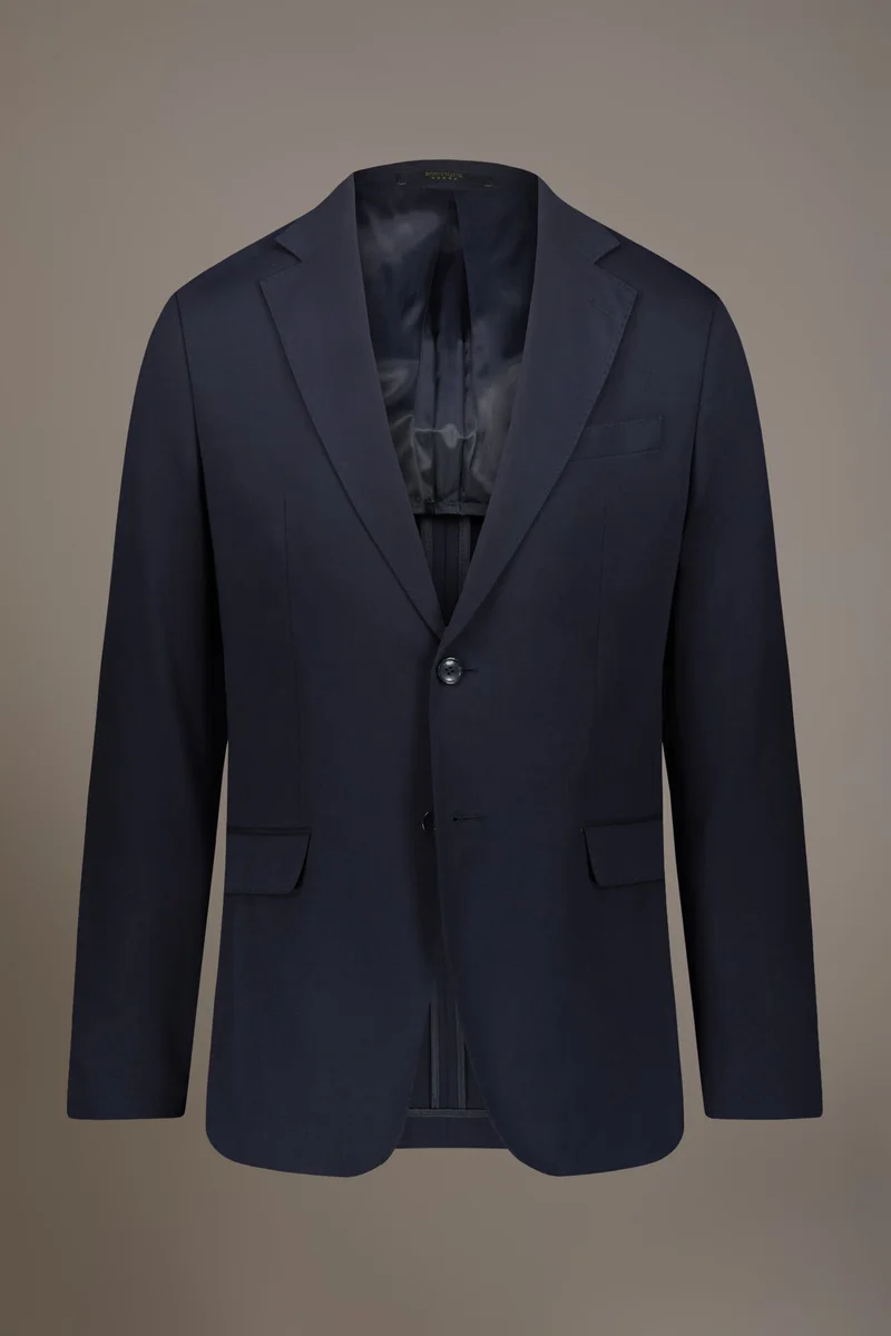 دوبل غانغر Single breasted jersey jacket with flap pocket - Blue