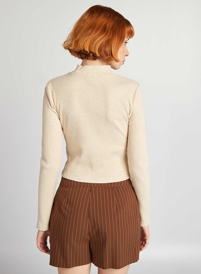 Kiabi Cropped ribbed polo neck sweater  - Image 4