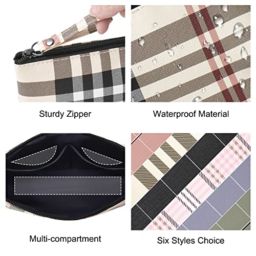 MAANGE Small Makeup Bag for Purse Cosmetic Bags for Women Pu Leather Makeup Pouch Travel Makeup Bag with Handle Make Up Bag for Travelling(Khaki) - Image 3