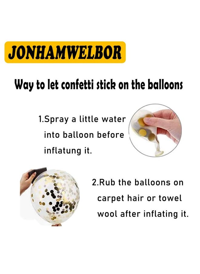 JONHAMWELBOR 50Th Birthday Balloons Gold And Black Party Decorations 15 Pack 12 Inch Latex And Confetti Balloon Printed With Happy Birthday 50 For Women Men  - Image 5