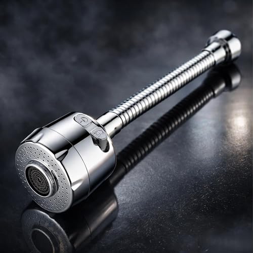Kamal SS 304 Faucet Extension | 360 Degree Flexible Rotation | Dual Flow Shower & Aerator Mode | Sink Spray Water Saving | Suitable for 22MM (Outside) & 24MM (Inside) Faucet Threads Only - Image 1