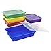 Storex Flat Storage Tray with Lid, Letter Size, 10 x 13 x 3 Inches, Assorted Colors, 5-Pack (62534U05C) - Image 2
