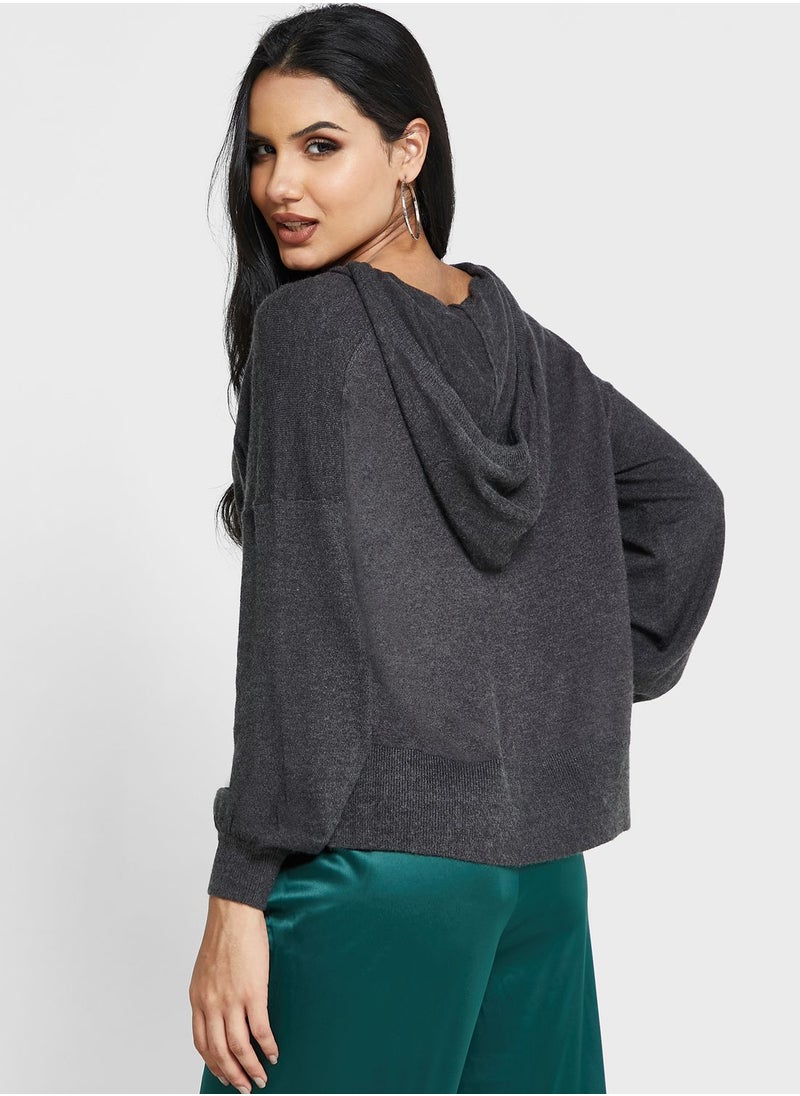 ONLY - Drawstring Cut Out Sweatshirt - Image 1