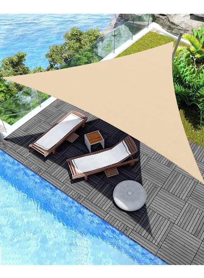 EETU Sun Shade Sail Triangle Block Canopy For Patio Backyard Lawn Garden Activities,Sun And UV Protection,Sand (3m x 3mx3m) - Image 1