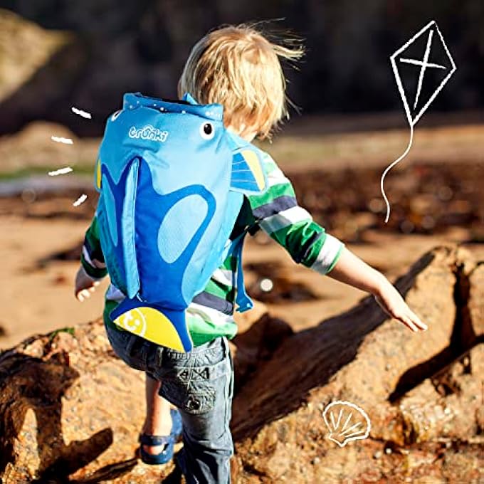 trunki PaddlePak Waterproof Kids Swim Bag  Coral Tropical Fish Pink - Image 3