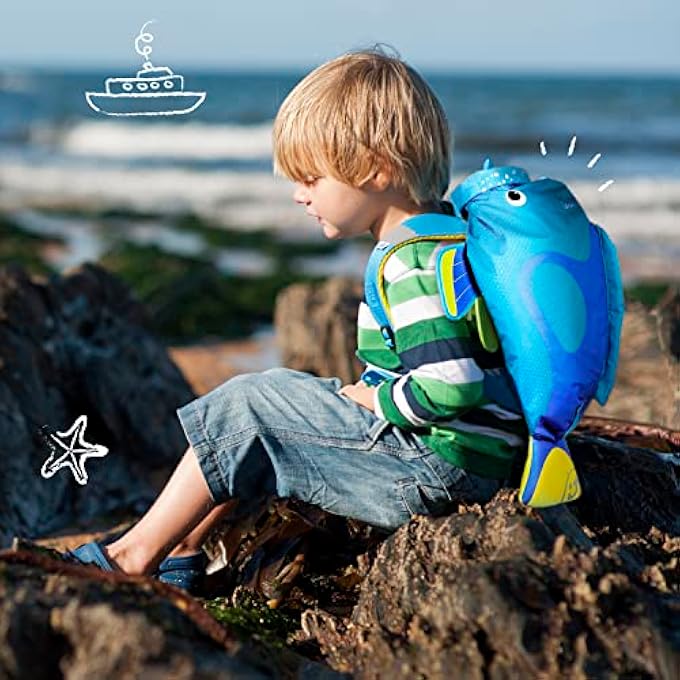 trunki PaddlePak Waterproof Kids Swim Bag  Coral Tropical Fish Pink - Image 2