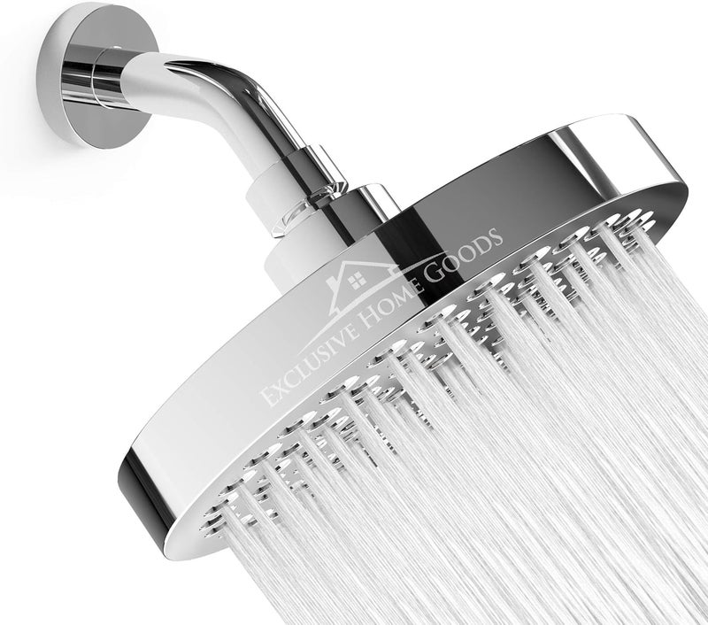 Heatsistence Luxury Rainfall Shower Head - High-Pressure showerhead Jets, rain shower head Ant-Clog Silicone Nozzles (1.8 GPM, Deluxe Chrome) - Image 1