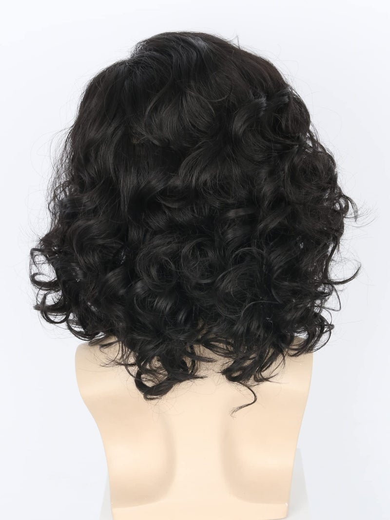 LeMarnia Men's Costume Wig Black Fluffy Short Curly Wig for Halloween Cosplay Costume Wig - Image 5