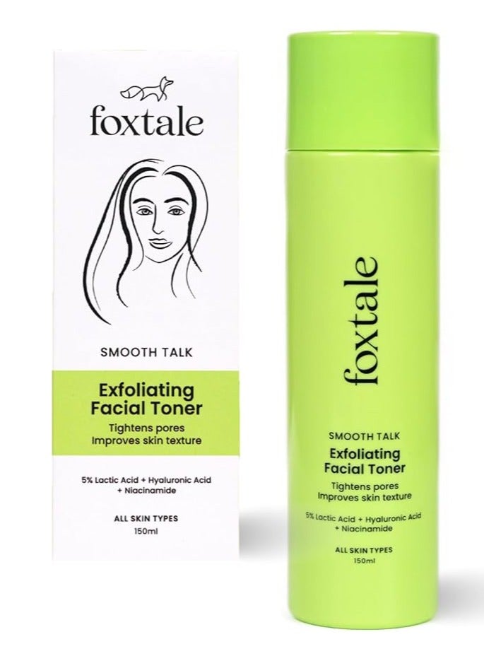 foxtale Exfoliating Face Toner with 5% Lactic Acid for Pore Tightening & Gentle Exfoliation,Toner for Glowing Skin, For All Skin Types, Men & Women, 150 ml - Image 1