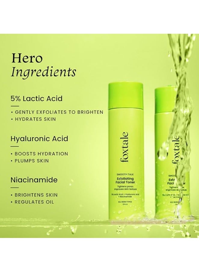 foxtale Exfoliating Face Toner with 5% Lactic Acid for Pore Tightening & Gentle Exfoliation,Toner for Glowing Skin, For All Skin Types, Men & Women, 150 ml - Image 3