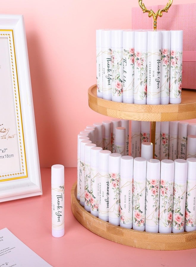 Whaline 60Pcs Thank You Gift Lip Balm Bulk Wedding Lip Balms Vanilla Flavor Floral Moisturizing Lip Care Guest Basket Gift Stuffer for Bridal Shower Baby Shower Birthday Party Favor Supplies - Image 3