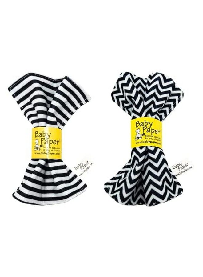 Baby Paper Original Crinkle Sensory Toy ; Black And White Stripe And Zig Zag 2Pack ; Crinkle Paper For Babies ; Sensory Baby Toys - Image 2