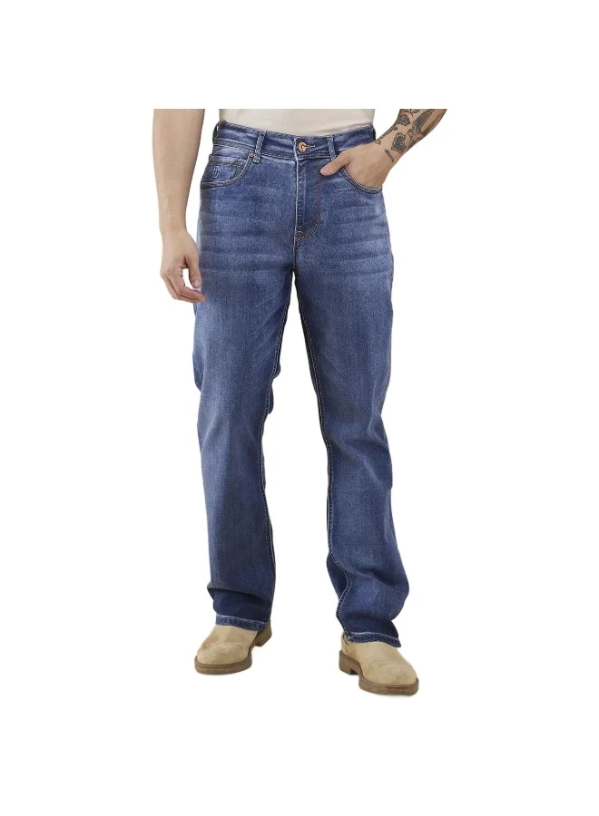 بيينغ هيومان Mens Mid Tone Boot Cut Fit Denims