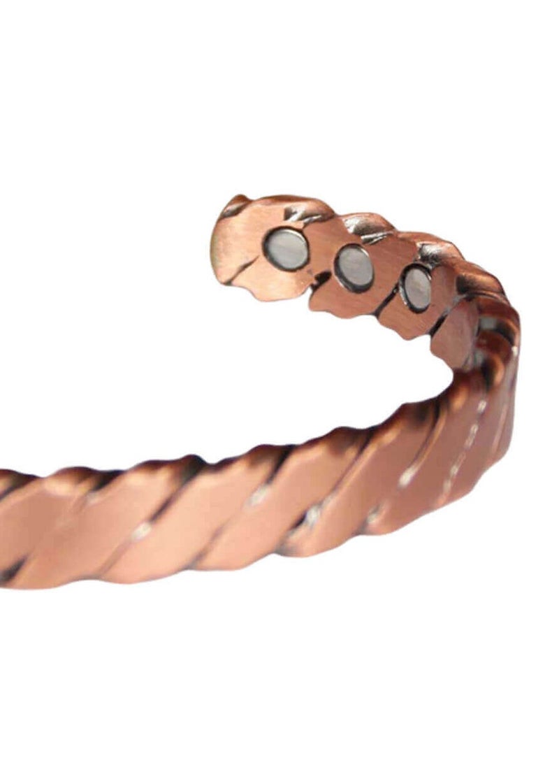 Retro Fashion Red Copper Magnet Bracelet Jewelry - Image 3