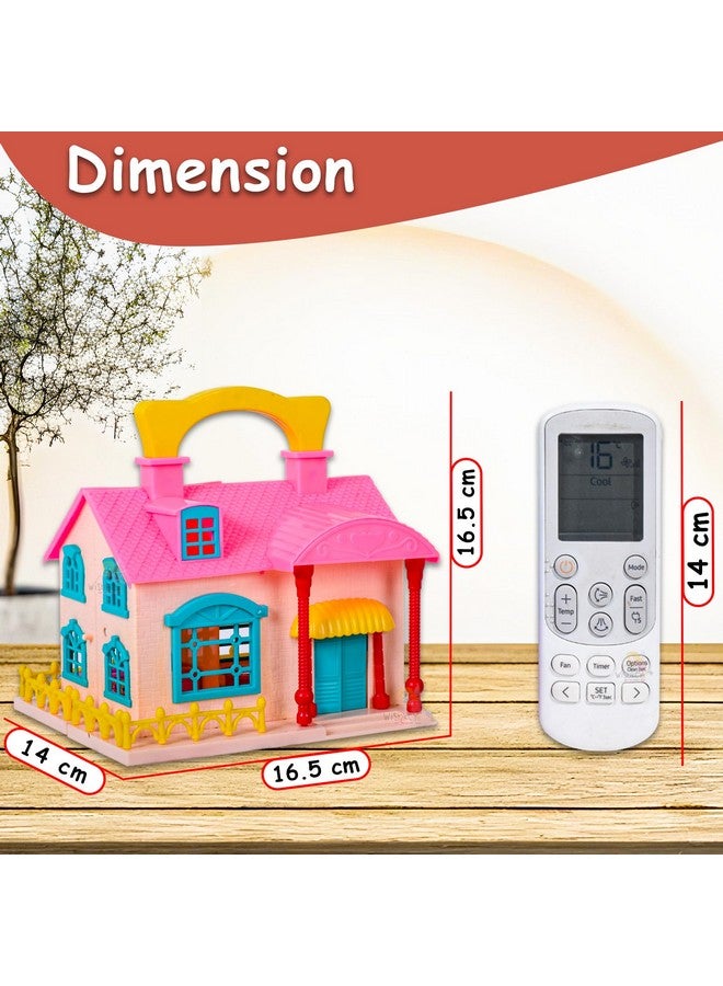 ويش كي بيت دمى بلاستيكي للأطفال من ويشكي، مجموعة لعب الأدوار، بيت دمى للبنات، مجموعة بيت دمى مع 9 ملحقات، بيت ألعاب للبنات، صنع في الهند، وردي، 3 سنوات فأكثر (عبوة من قطعة واحدة) - Image 2