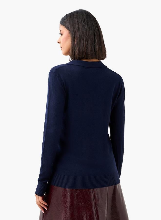 2Xtremz Regular Fit Collared Tricot Sweater - Image 3