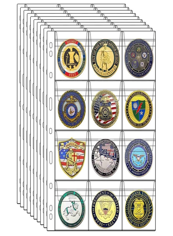 Xxmbbjy 10 Sheets Coin Collection Supplies Pages, Coins Collecting Pocket Page with Standard 9 Hole Coin Binder Sleeves for Coin Stamp Currency Collection (12 Pocket) - Image 1