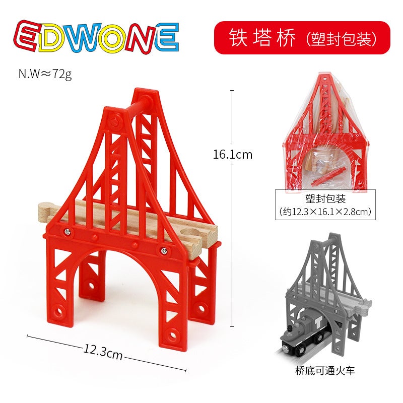 Edwone Wooden Track Magnetic Train Toy Wooden Track Scene Accessories Beech Track Children Toys - Image 1