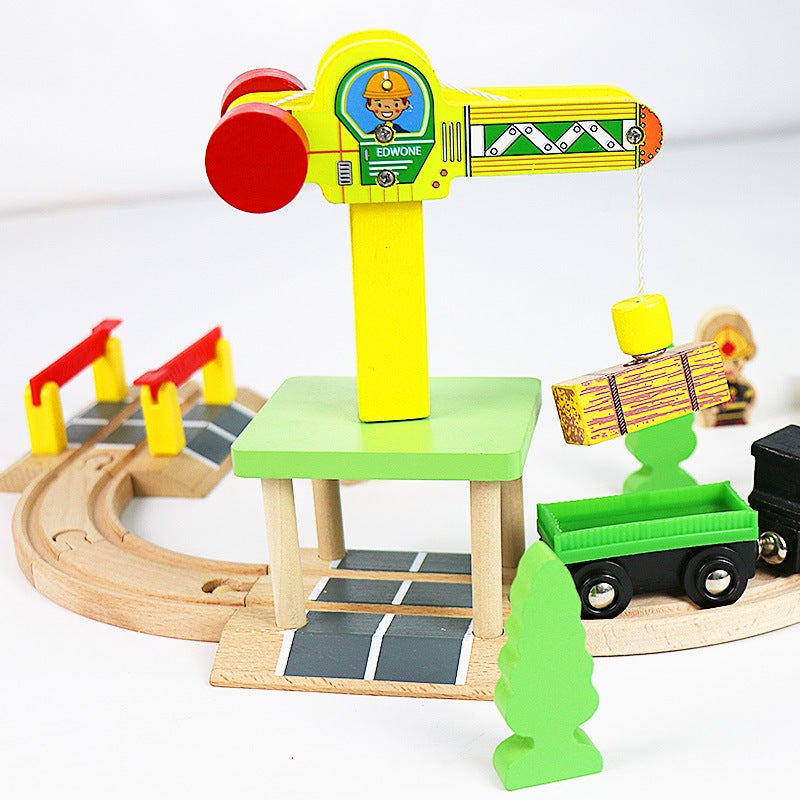 Edwone Wooden Track Magnetic Train Toy Wooden Track Scene Accessories Beech Track Children Toys - Image 5