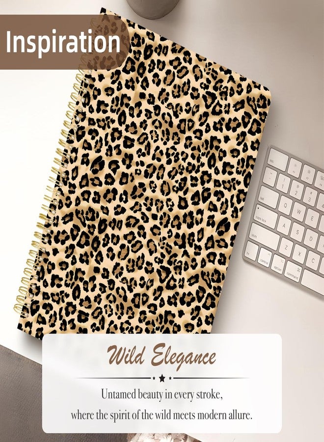 Stanoha Cute Spiral Notebook journal A4 Aesthetic Pretty Design for Women Girls Kawaii with Pocket, 11.5 x 8.5 inch, Lined, Leopard - Image 3