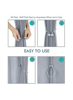 ماركة غير محددة 2 Pairs Magnetic Curtain Tiebacks Curtain Straps Strong Magnetic Holder Buckle hooks for Home Sheer Blackout Drapes Blind Curtains Decorations Accessories سِتَارَة (4PCS Light Gray)  - Image 4