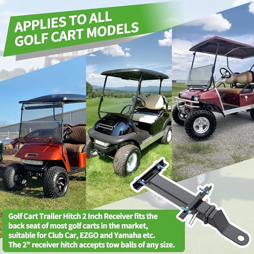 10L0L Deluxe Golf Cart Trailer Hitch Kit, Fit for Backseat Footrest with 2" Receiver High-Strength Universal Fit, Seamless Compatibl Club Car, EZGO, Yamaha, Ideal for Golf Cart Trailers - Image 5