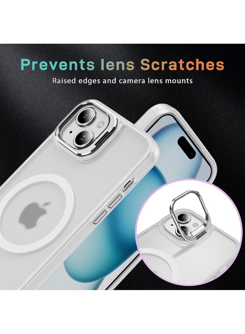 Rock Pow For iPhone 15 Plus Case Compatible with MagSafe Military-Grade Protective Case Built-In Stash Stand Phone Case Scratch-Resistant Back Cover Classic Seriesr - Image 4