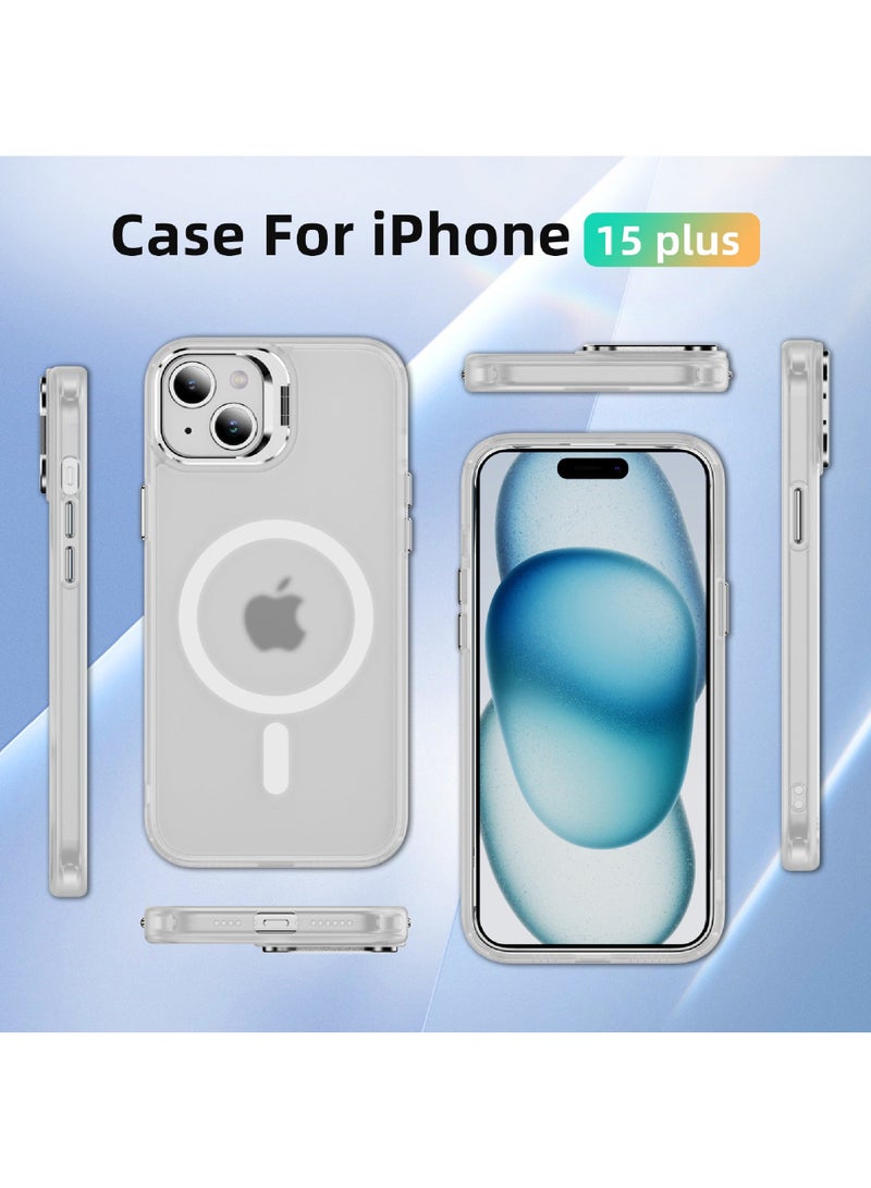 Rock Pow For iPhone 15 Plus Case Compatible with MagSafe Military-Grade Protective Case Built-In Stash Stand Phone Case Scratch-Resistant Back Cover Classic Seriesr - Image 2