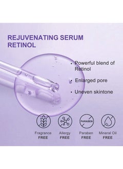Epielle Rejuvenating Retinol Night Serum Repairing Renewing And Brightening Fine Lines And Wrinkles Rough Texture For All Skin Type 1Fl Oz (Retinol)  - Image 3