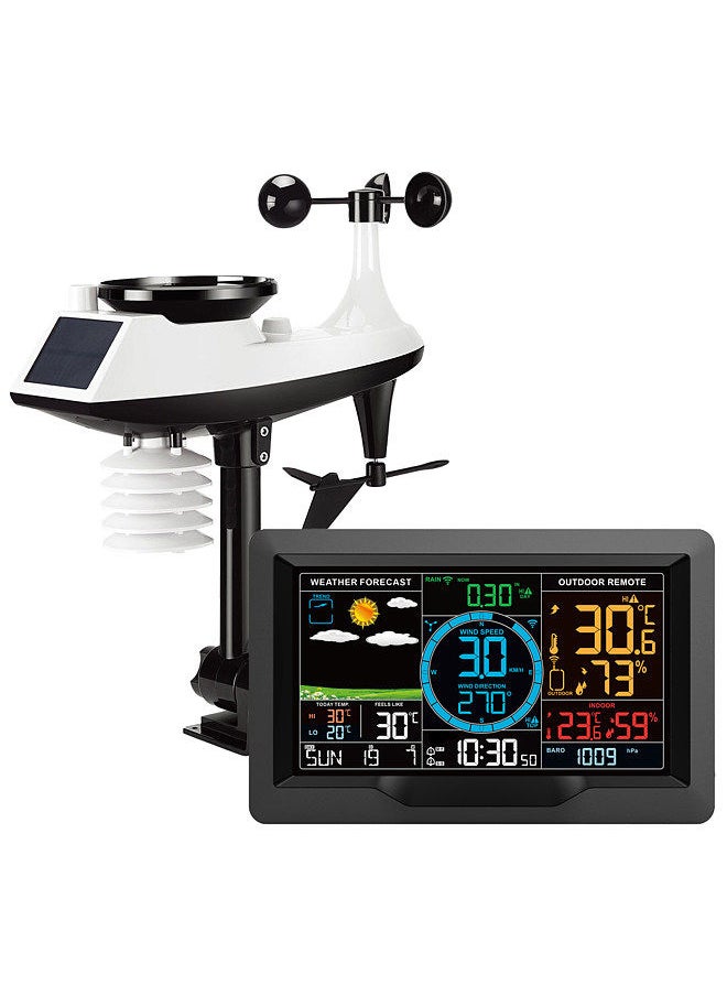 Generic FJ3390A Multifunctional Professional Weather Station Temperature, Humidity, Wind Speed and Rainfall Detection Weather Forecast Clock  - Image 1