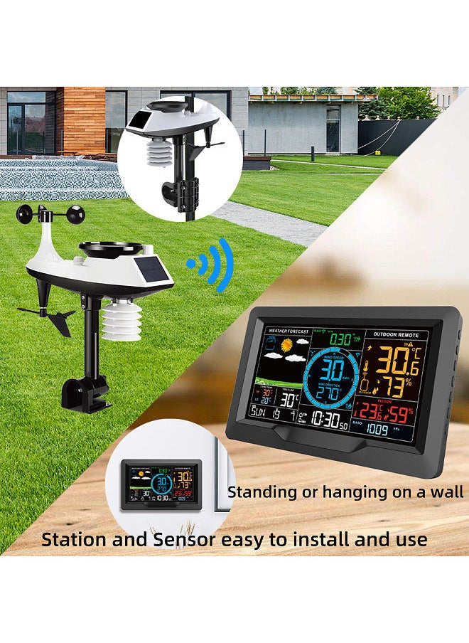 Generic FJ3390A Multifunctional Professional Weather Station Temperature, Humidity, Wind Speed and Rainfall Detection Weather Forecast Clock  - Image 5