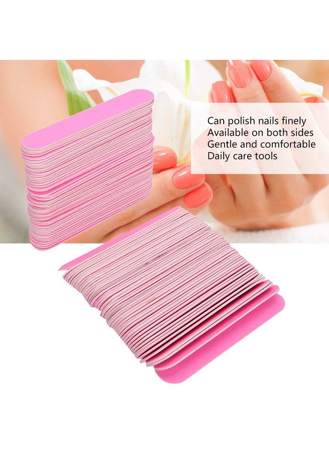 100 Pack Nail Files Professional Double Sided Nail Buffer Sanding Buffing Polishing Strip Manicure Tool Manicure Pedicure Tool And Nail Buffering Files(Pink)