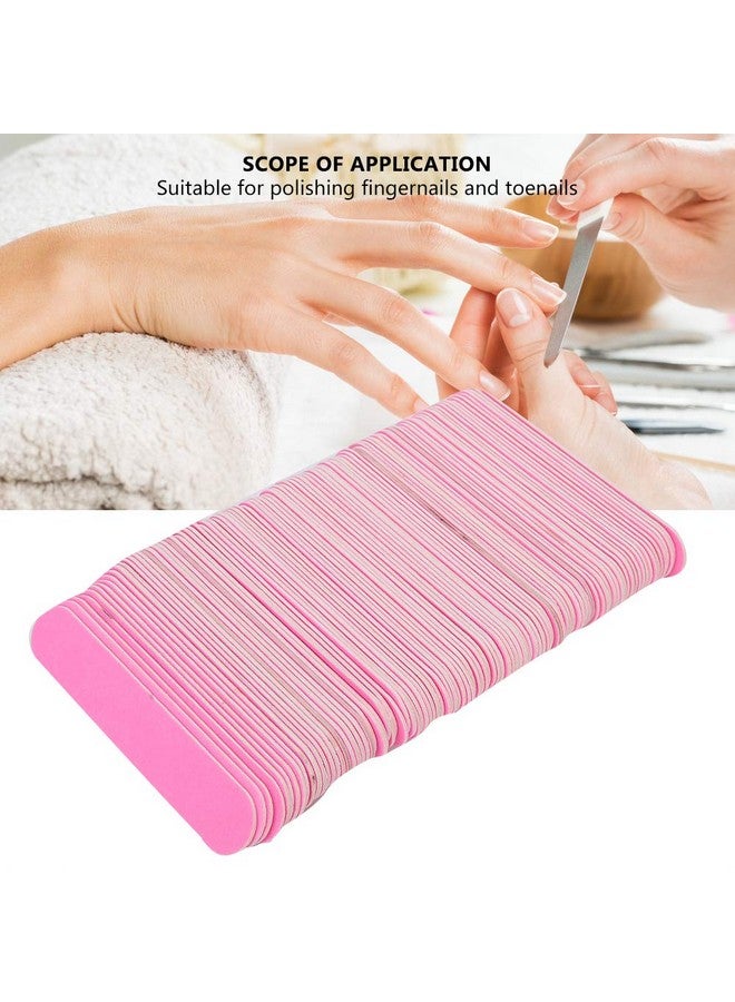 100 Pack Nail Files Professional Double Sided Nail Buffer Sanding Buffing Polishing Strip Manicure Tool Manicure Pedicure Tool And Nail Buffering Files(Pink)