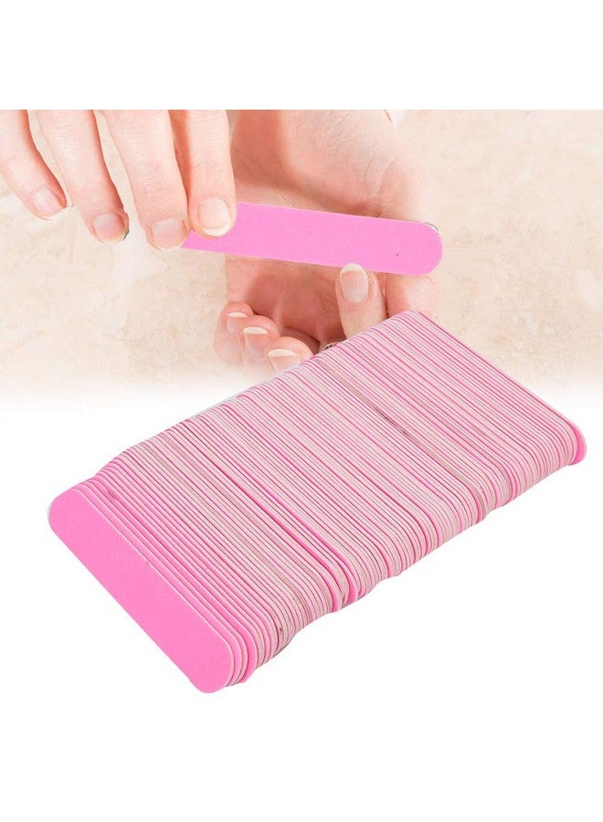 100 Pack Nail Files Professional Double Sided Nail Buffer Sanding Buffing Polishing Strip Manicure Tool Manicure Pedicure Tool And Nail Buffering Files(Pink)
