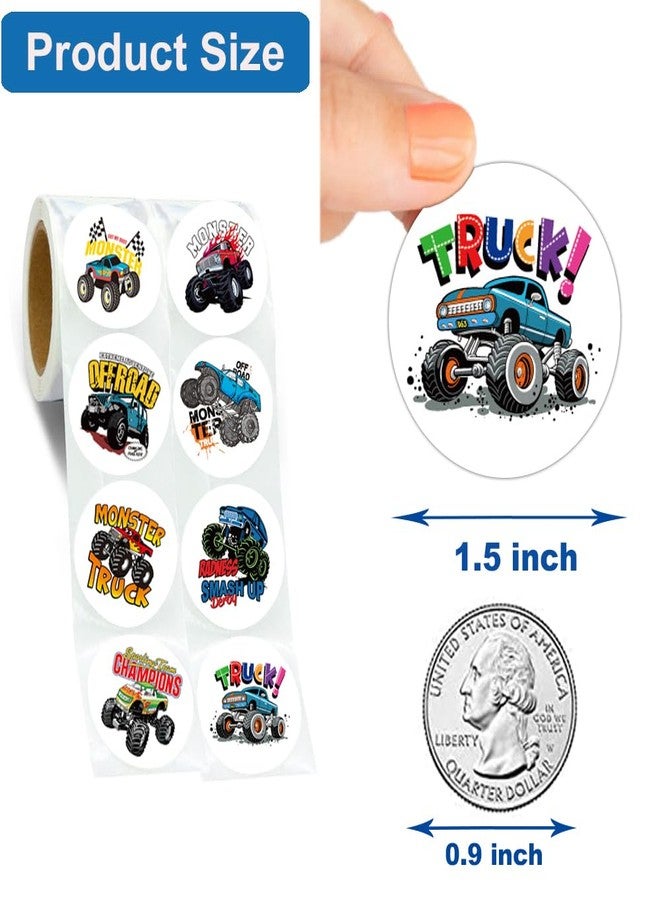 Hohamn 600Pcs Monster Truck Stickers for Kids 1.5 Inch Monster Truck for Kids Boys Monster Truck Party Favors Birthday Decoration Supplies Reward Stickers - Image 3