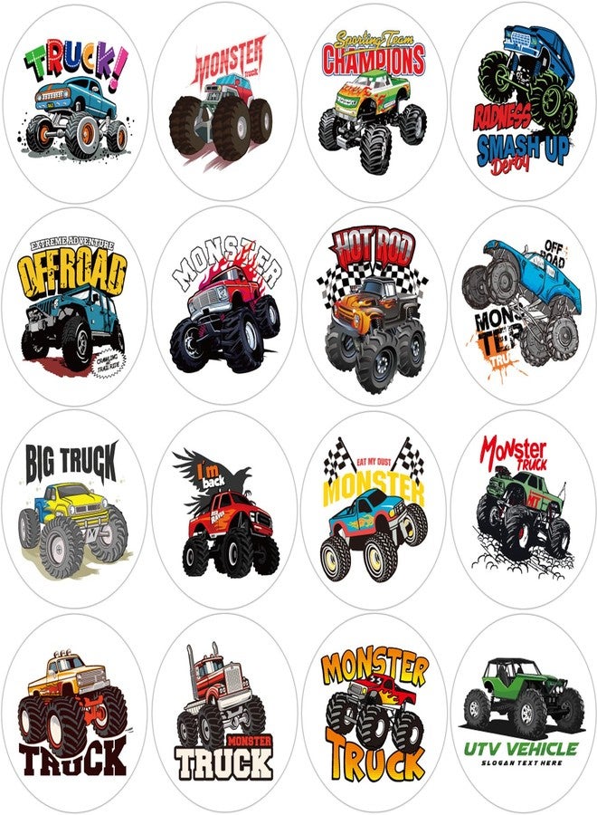 Hohamn 600Pcs Monster Truck Stickers for Kids 1.5 Inch Monster Truck for Kids Boys Monster Truck Party Favors Birthday Decoration Supplies Reward Stickers - Image 1