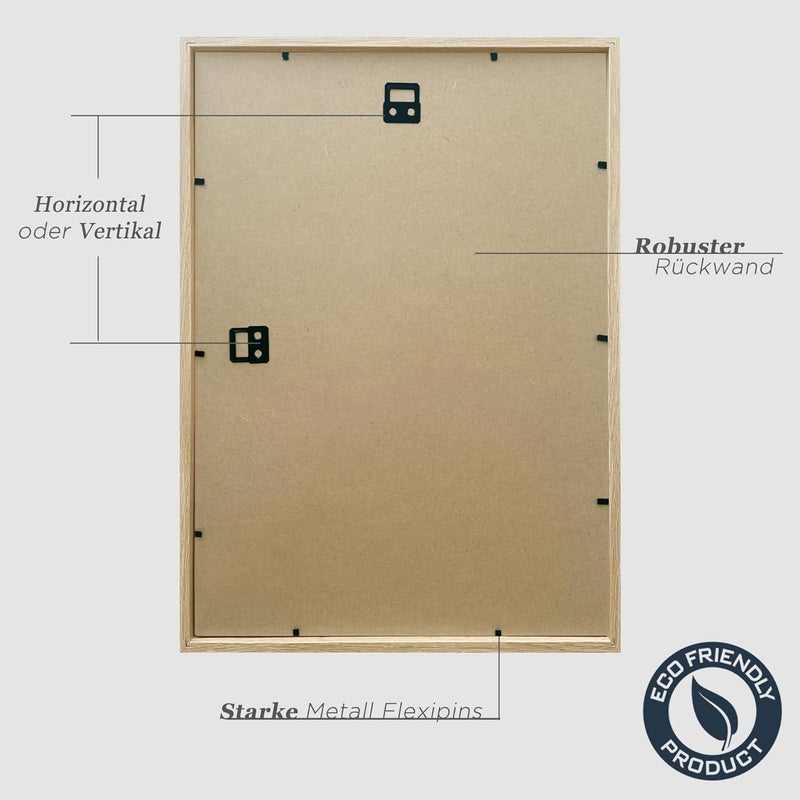 إطار صور ، مقاس 30 × 40 سم، خشبي، مجموعة من 3 أطر، خشب الدردار، مصنوع من مادة MDF. - Image 4