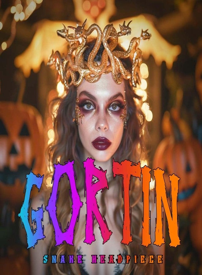 GORTIN Medusa Snake Headband Gold Halloween Costume Headpiece Greek Goddess Headdress Masquerade Cosplay Hair Accessories for Women - Image 3