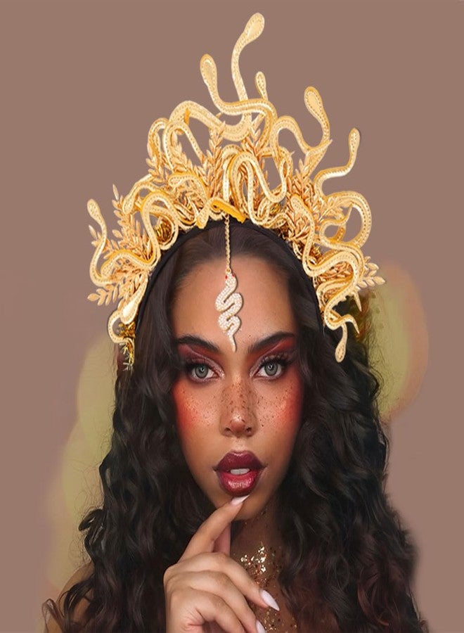 GORTIN Medusa Snake Headband Gold Halloween Costume Headpiece Greek Goddess Headdress Masquerade Cosplay Hair Accessories for Women - Image 5