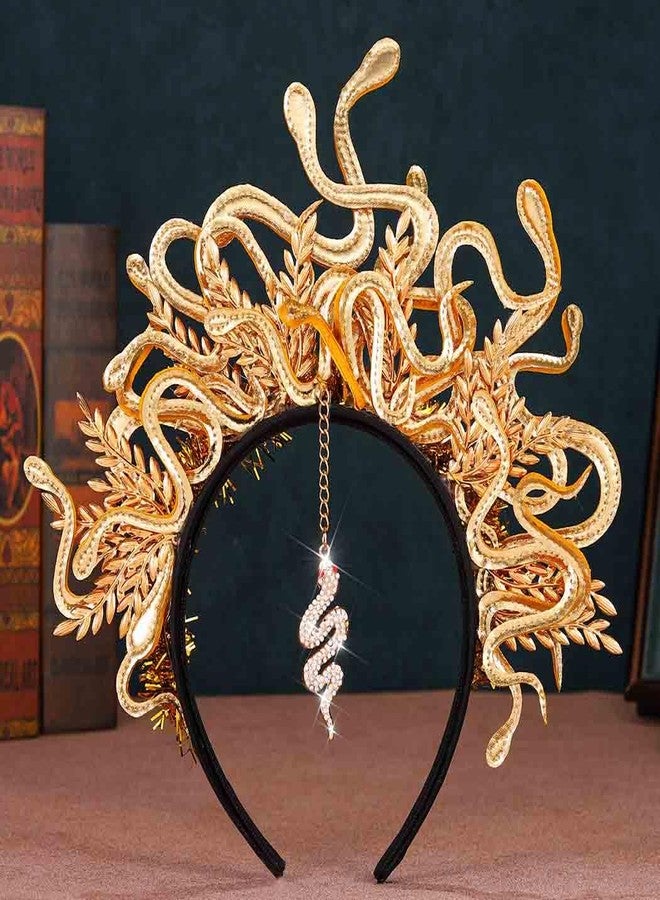 GORTIN Medusa Snake Headband Gold Halloween Costume Headpiece Greek Goddess Headdress Masquerade Cosplay Hair Accessories for Women - Image 2