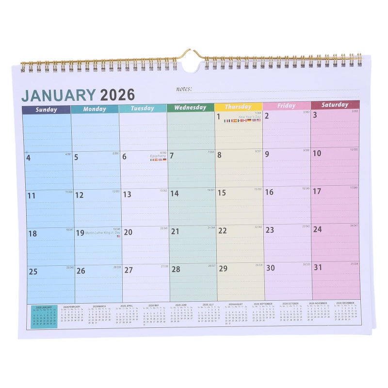 2026 18 Month Hanging Wall Calendar Vertical Planner With Twin Wire Binding And Thick Paper For Home Office - Image 2