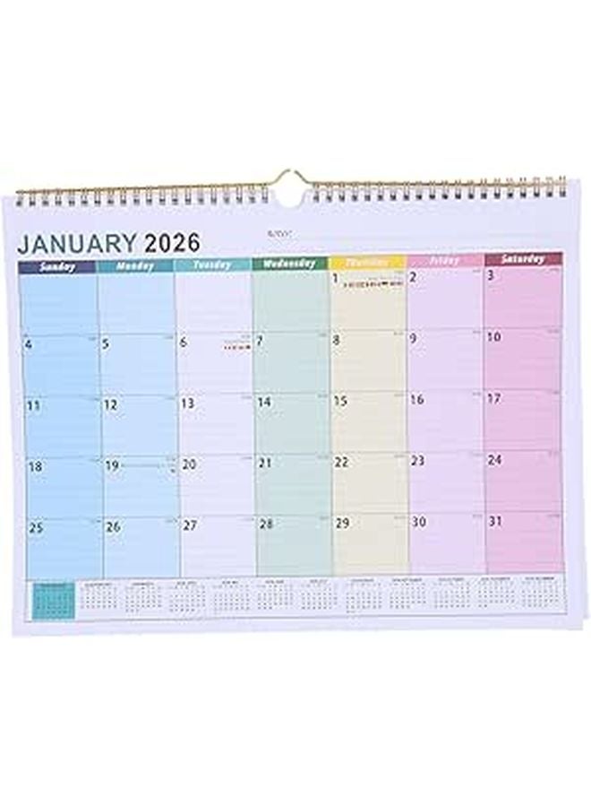 2026 18 Month Hanging Wall Calendar Vertical Planner With Twin Wire Binding And Thick Paper For Home Office - Image 1