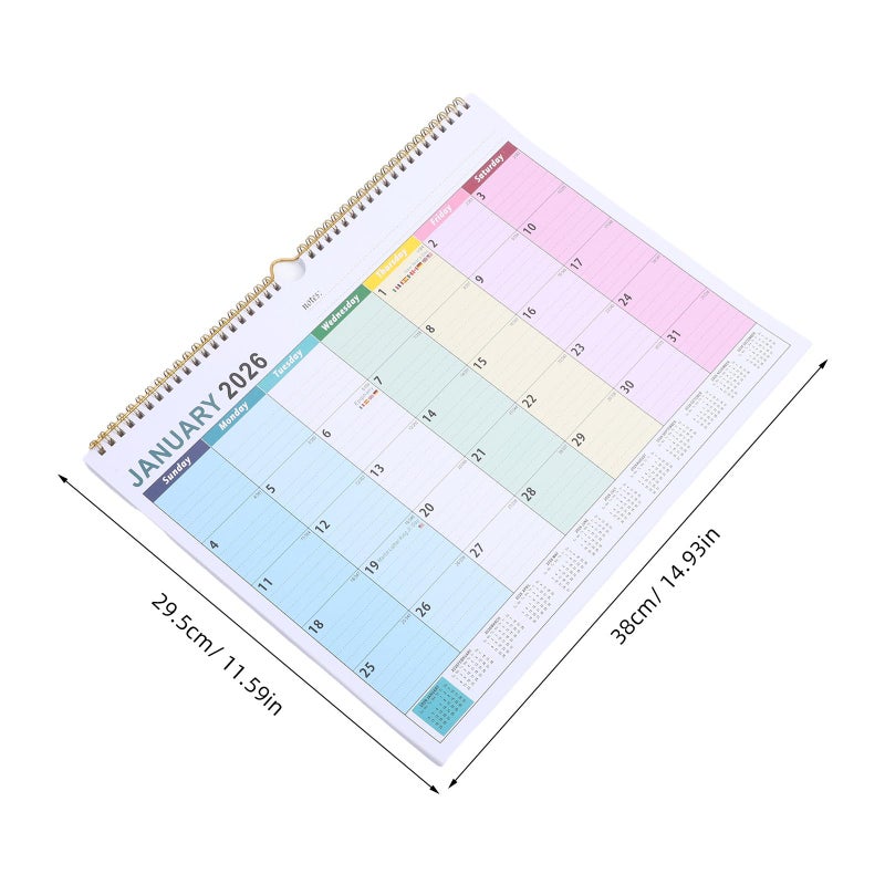 2026 18 Month Hanging Wall Calendar Vertical Planner With Twin Wire Binding And Thick Paper For Home Office - Image 3